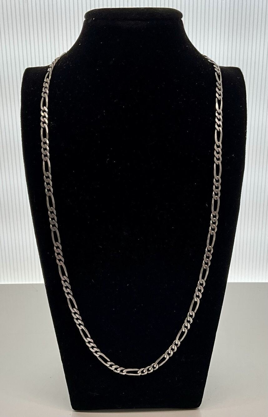 Made In ITALY 925 Sterling Silver FIGARO 20” Chain 18g 3mm - Excellent Condition